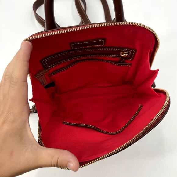 Dooney & Bourke Brown Chestnut Leather Florentine Zip Pod Backpack - Picture 7 of 10